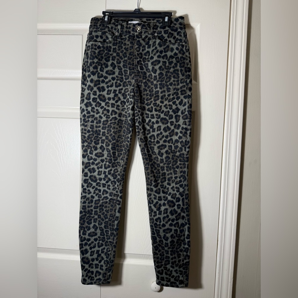 Good American Women’s Leopard Print‎ Good Waist Crop Jeans